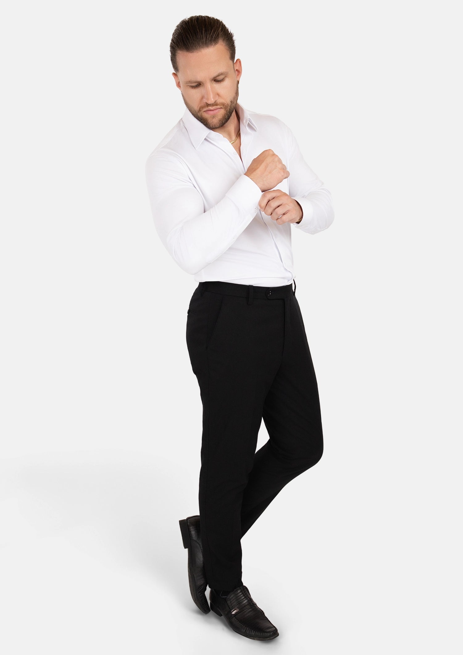 Black Linen Blend Pants