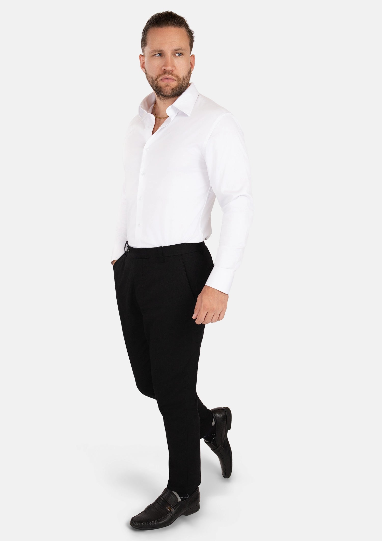 Black Linen Blend Pants