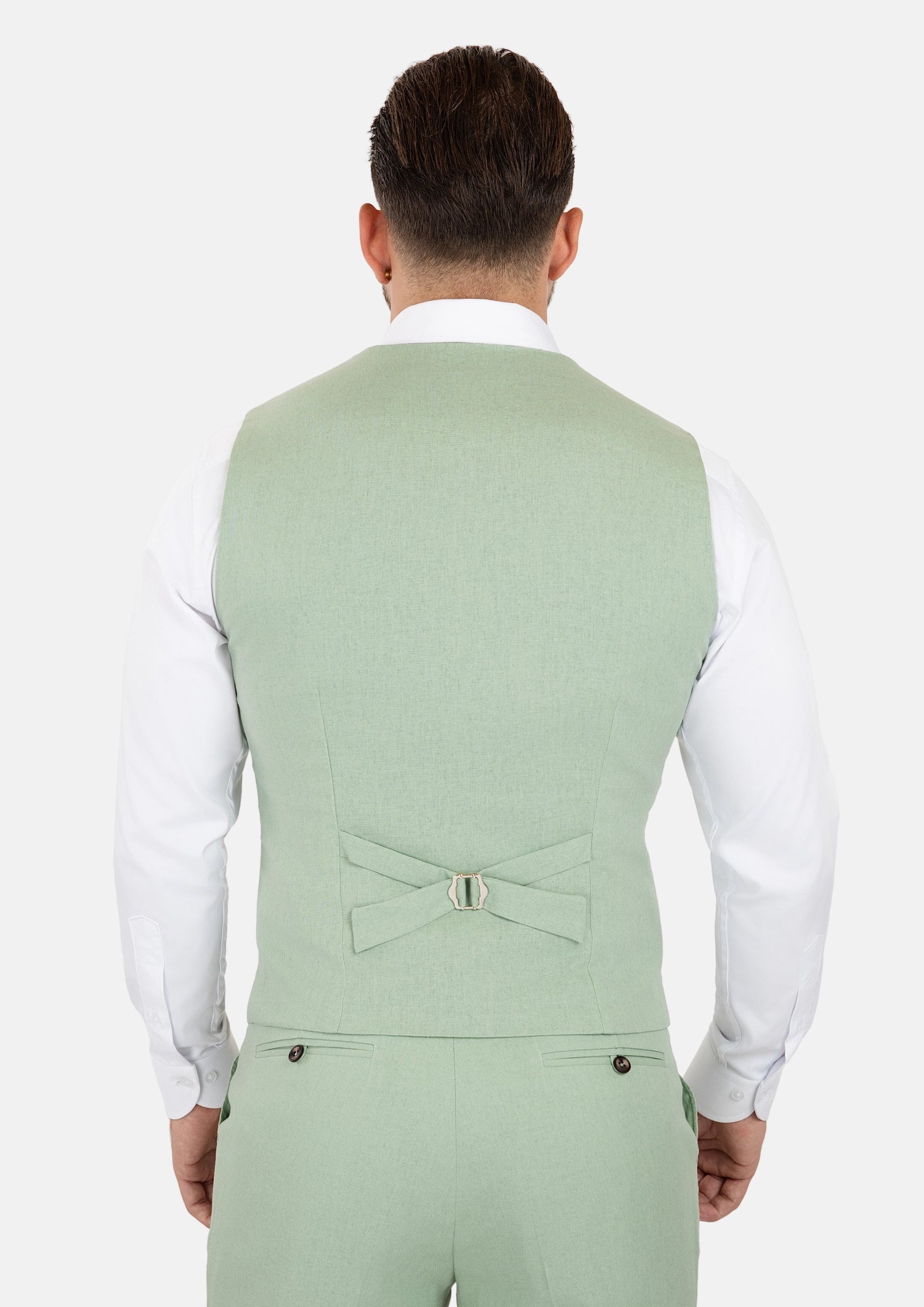 Fern Green Linen Blend Vest