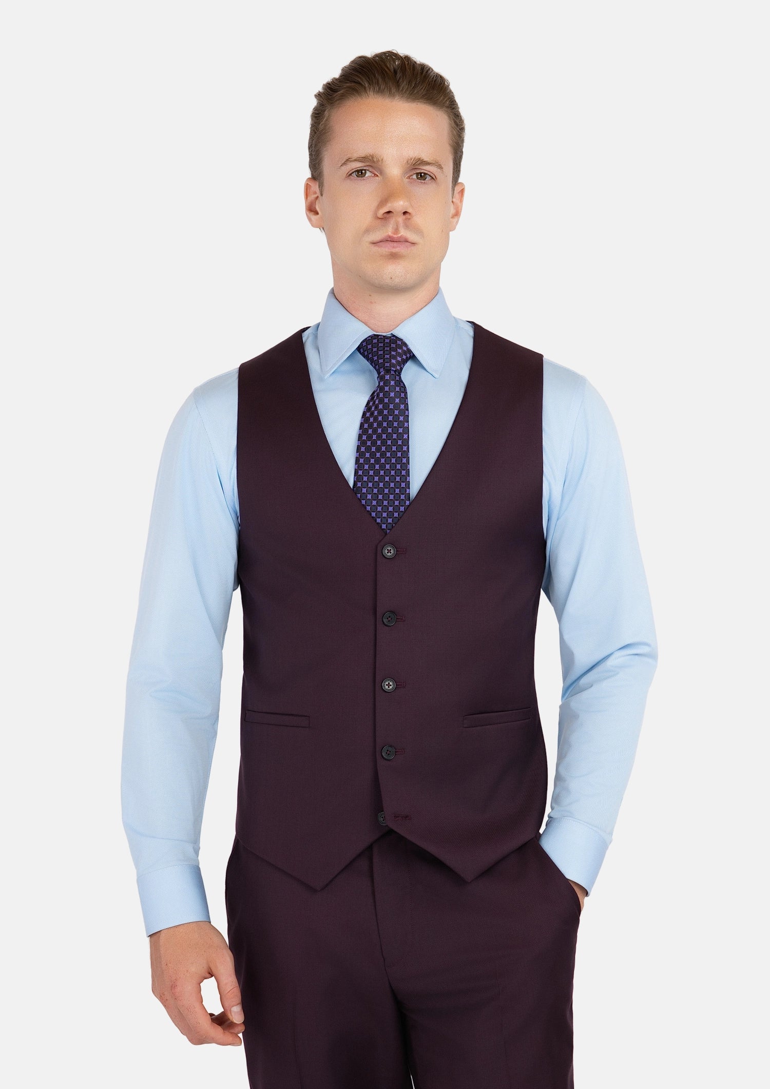 Obsidian Purple Italian Wool Vest