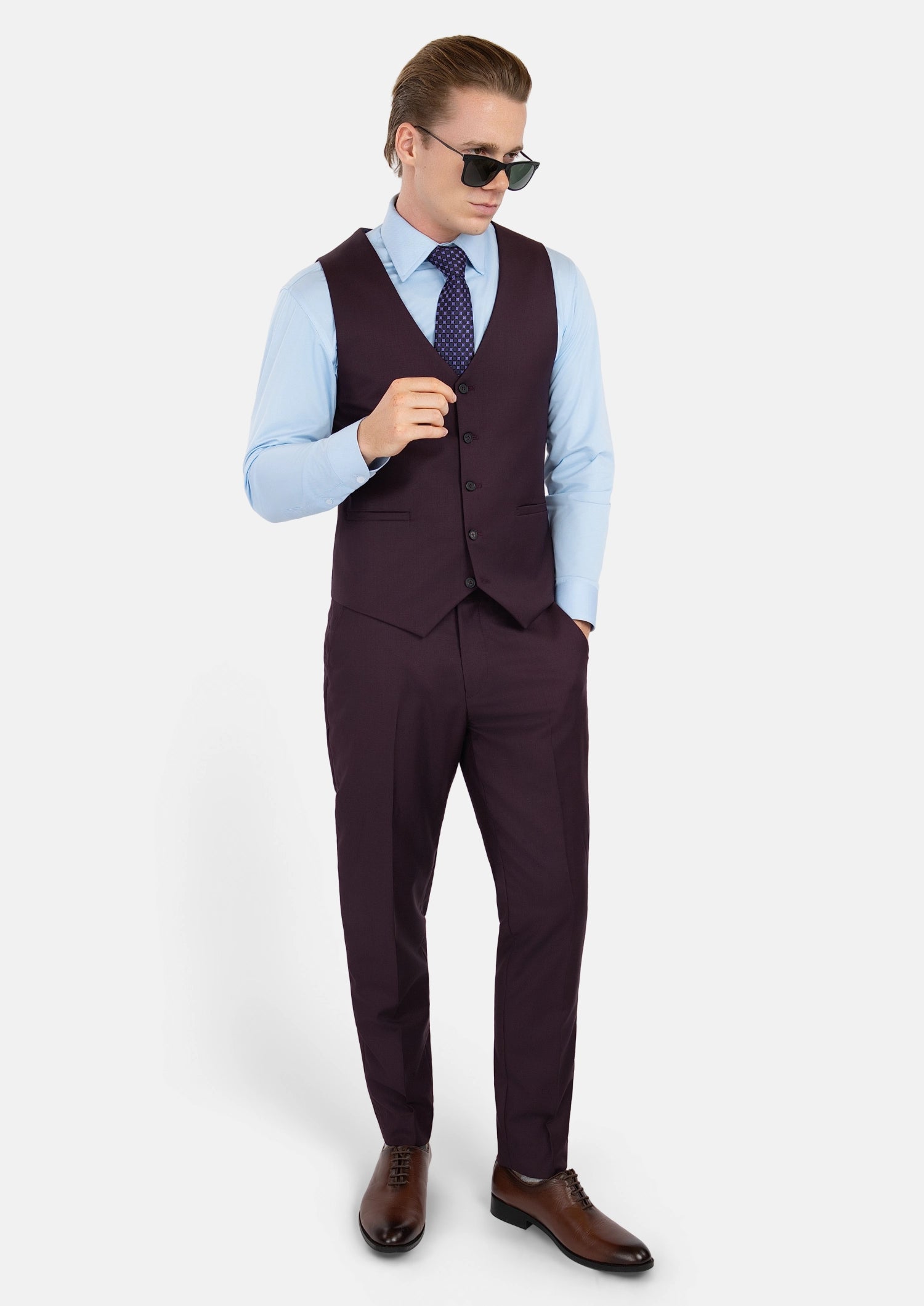Obsidian Purple Italian Wool Vest