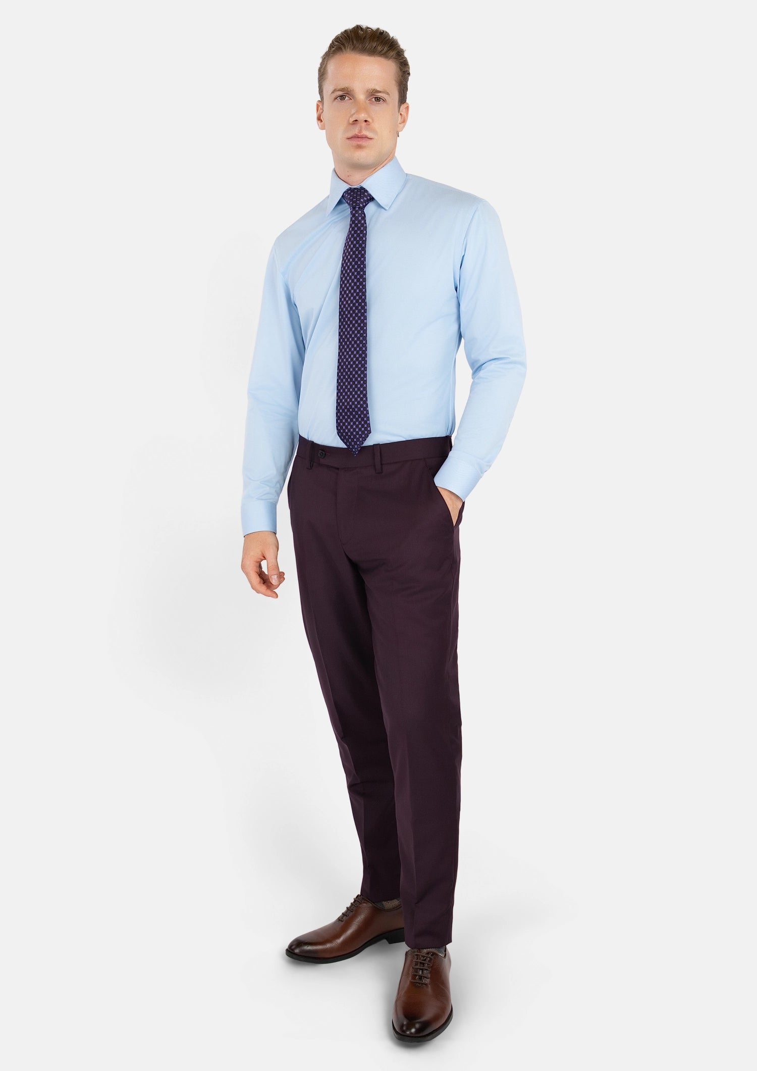 Obsidian Purple Italian Wool Pants