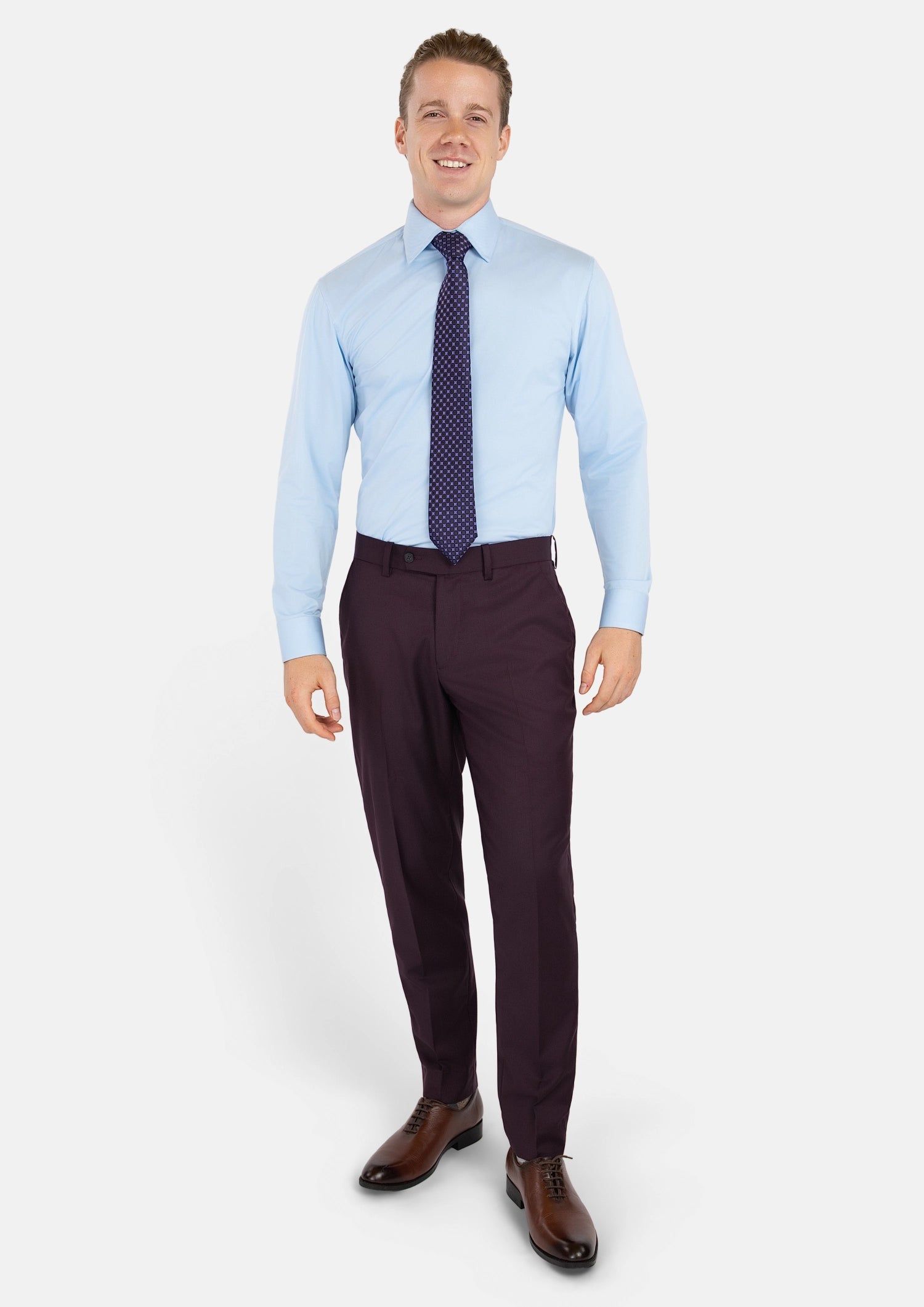Obsidian Purple Italian Wool Pants