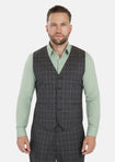 Grey Two-Tone Plaid Vest