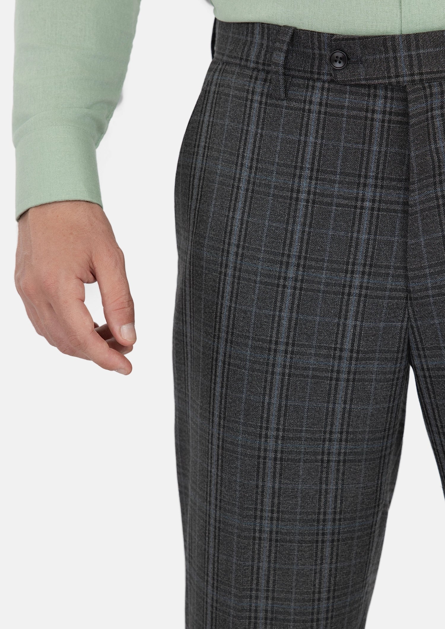 Grey Two-Tone Plaid Pants