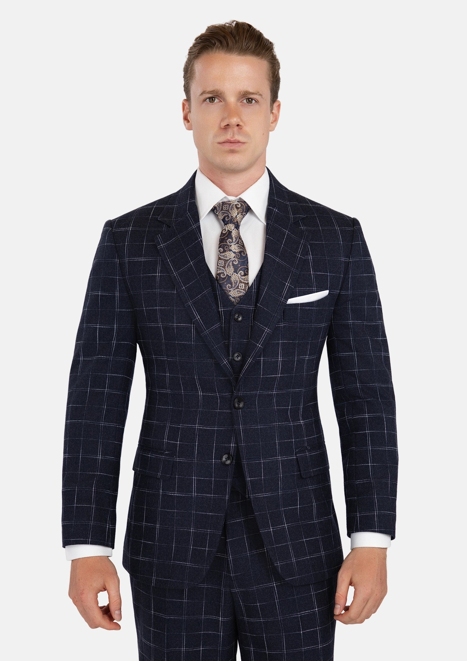 Astor Charcoal Flannel Windowpane Suit