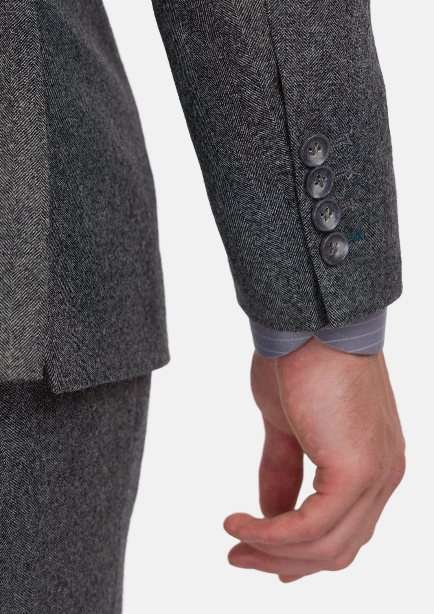 Mid Grey Herringbone Flannel Suit