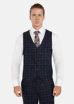 Navy Flannel Windowpane Vest