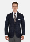 Thompson Navy Flannel Windowpane Jacket