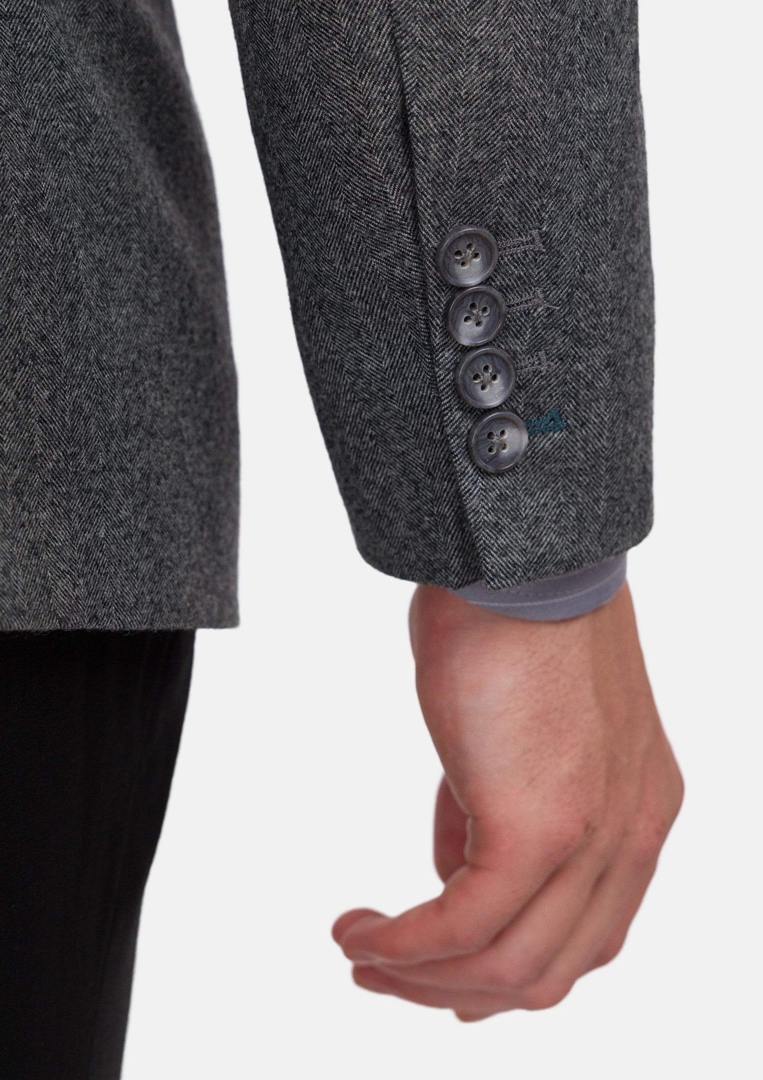 Mid Grey Herringbone Flannel Jacket