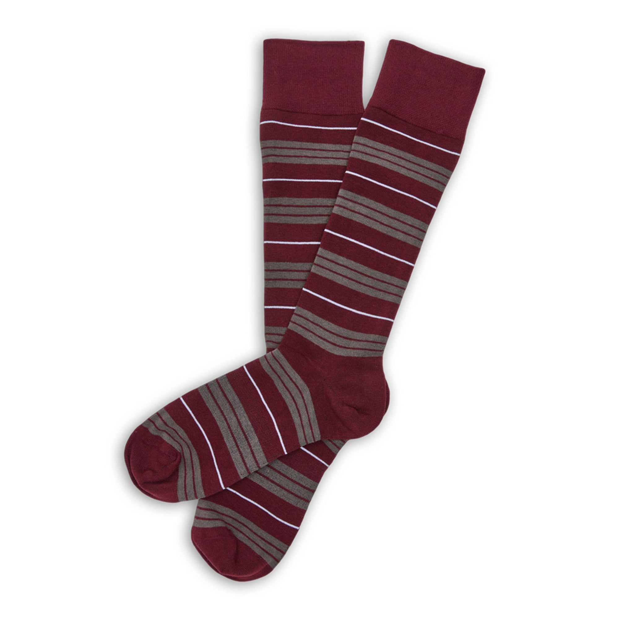 Maroon Triple Stripe Dress Socks672