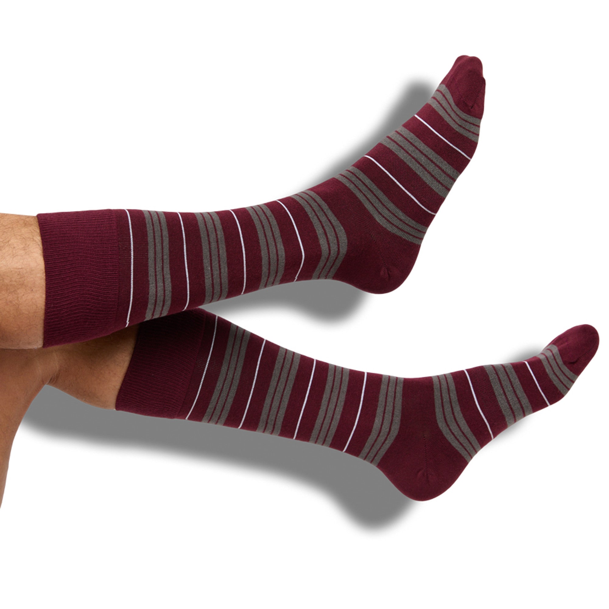 Maroon Triple Stripe Dress Socks395