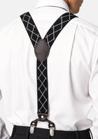 Black Diamond Grid Suspenders - Y-back view on a model451