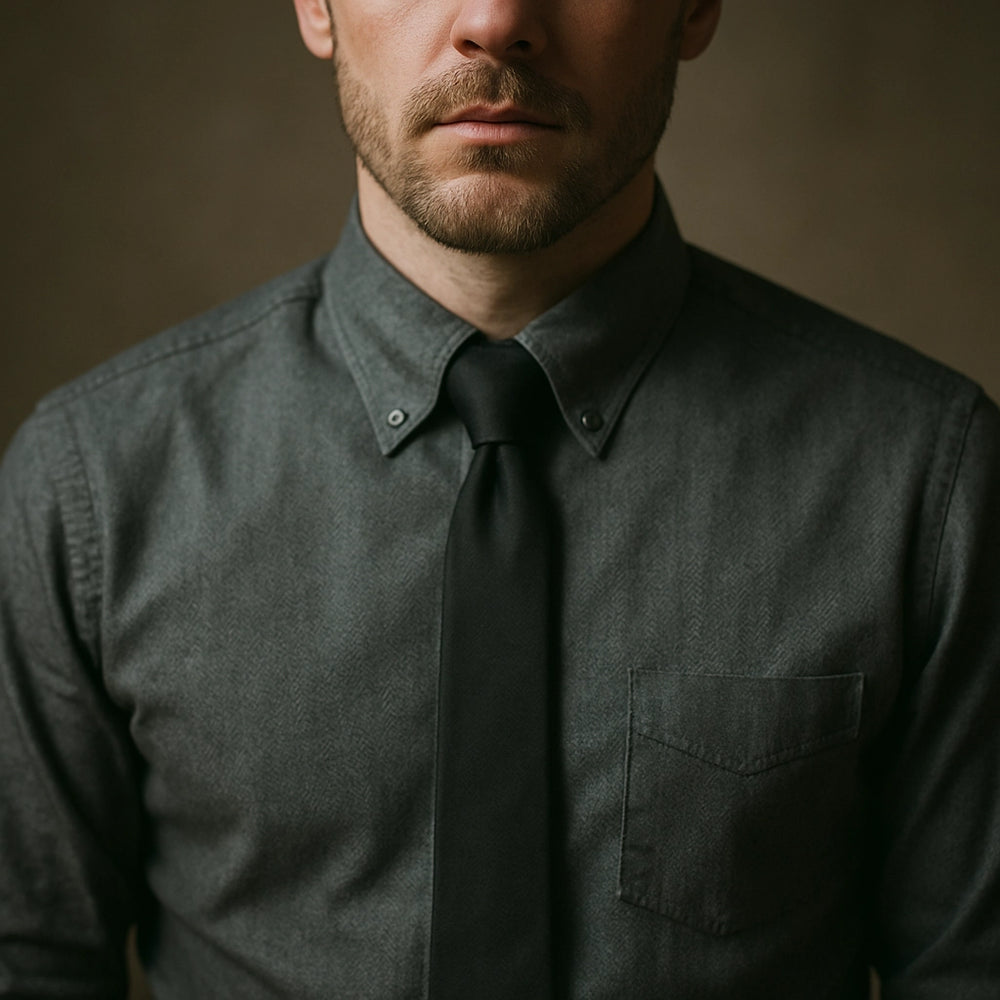 Wear your most formal one. a button-down shirt with tie and dark slacks is fine 