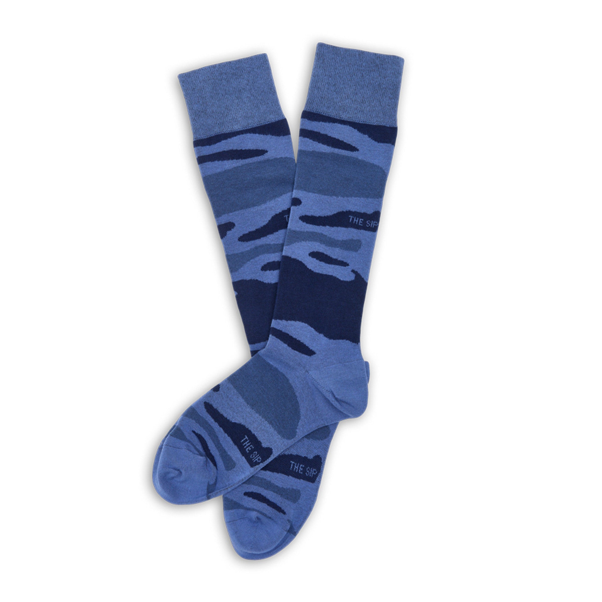 Navy Sip Camo Dress Socks456