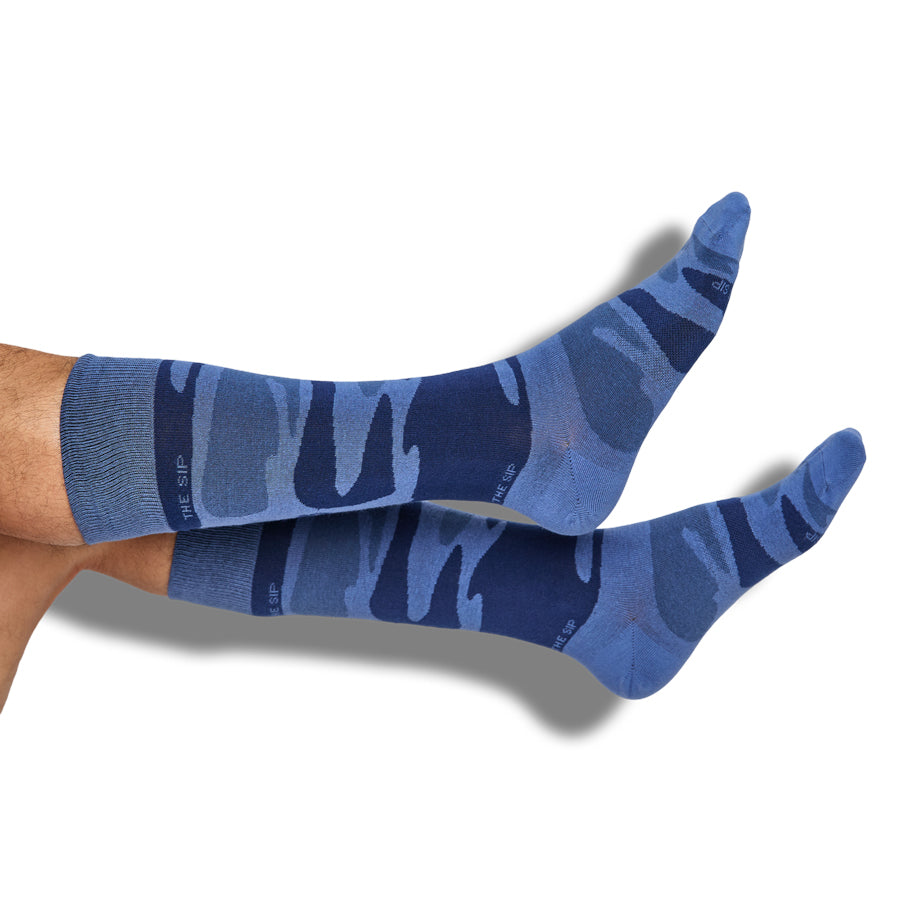 Navy Sip Camo Dress Socks463