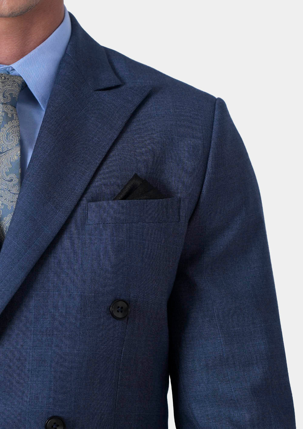 Waverly Midnight Blue Prince of Wales Suit - SARTORO