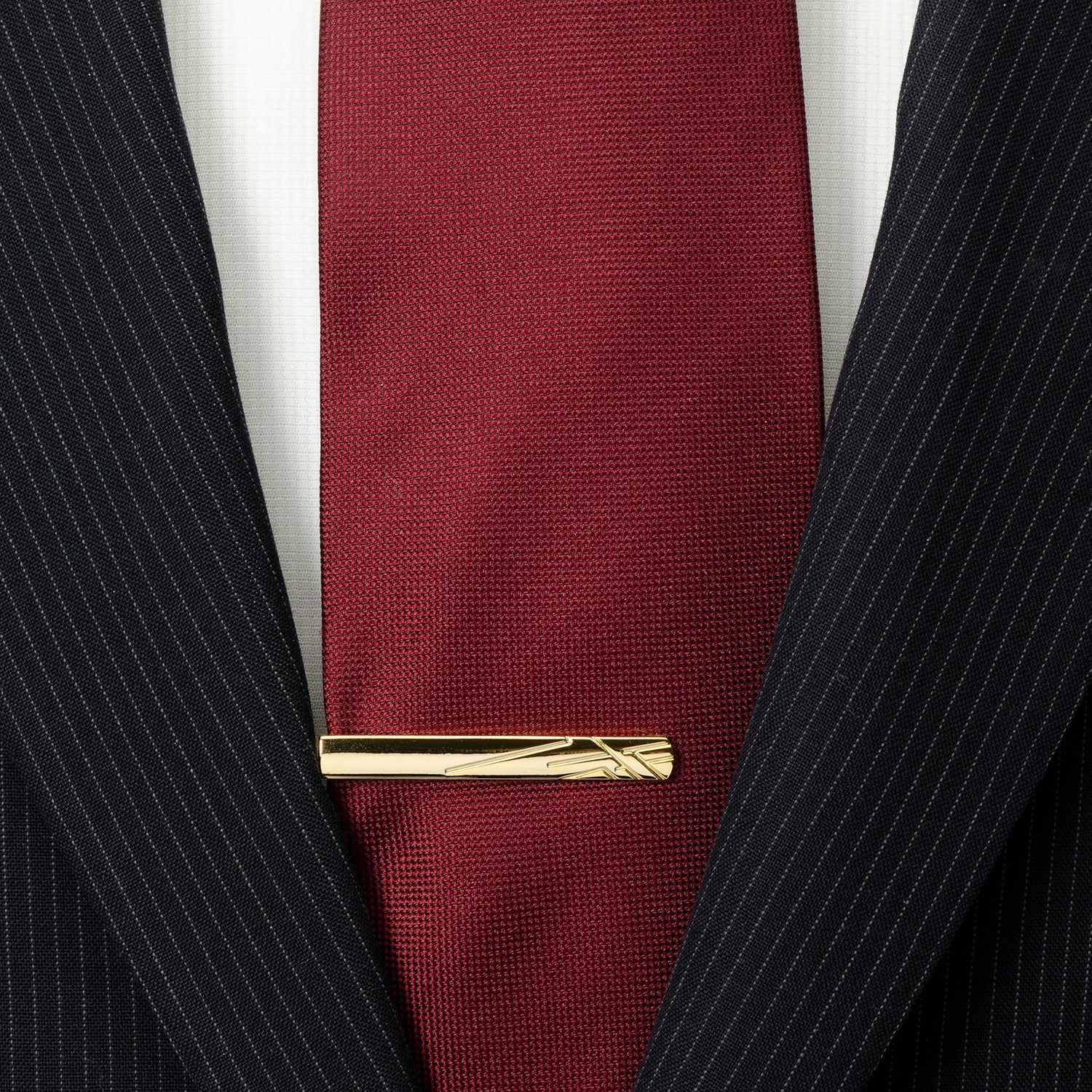 Gold Etched Lines Tie Clip704