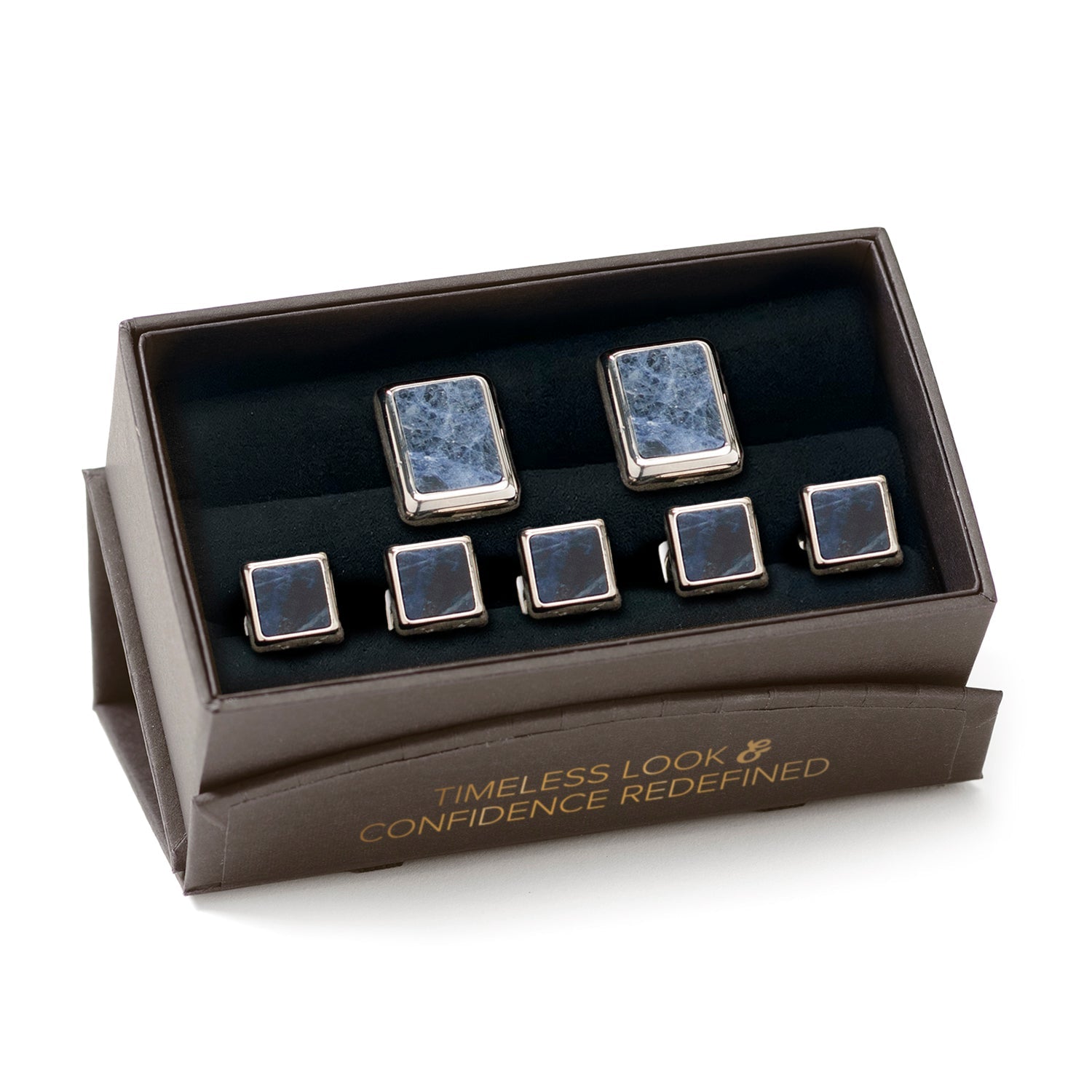 Silver and Sodalite JFK Presidential 5-Stud Set — view 7389
