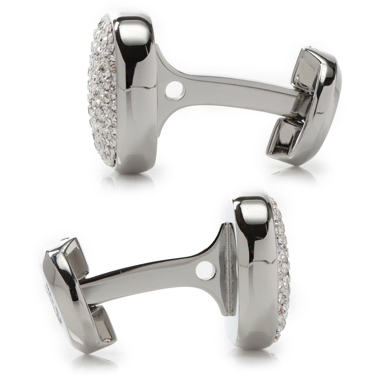 Stainless Steel White Pave Crystal Cufflinks69