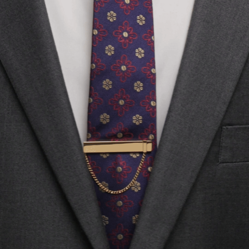 Stainless Steel Gold Chain Tie Clip878