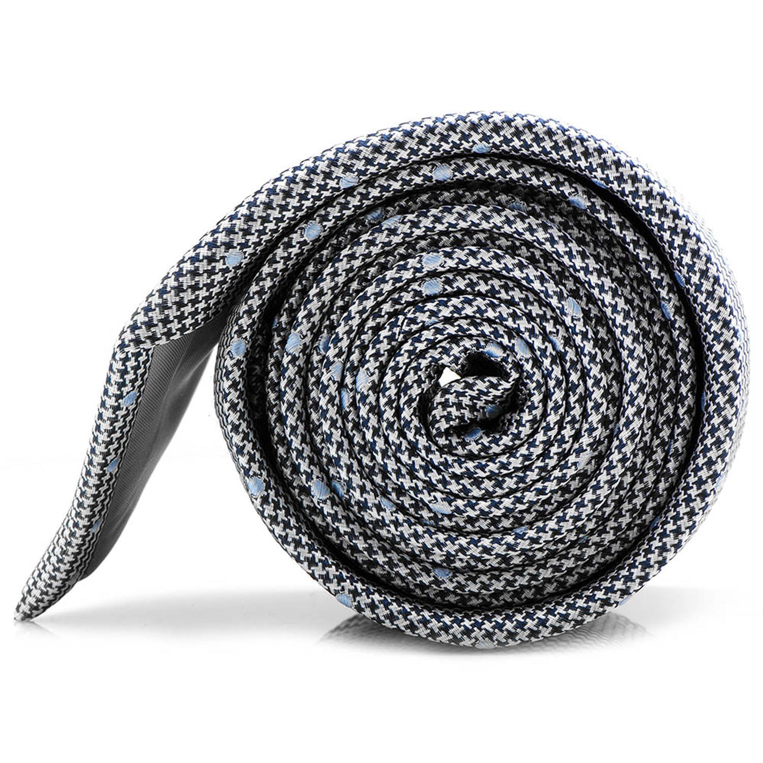 Dotted Herringbone Gray Silk Tie748