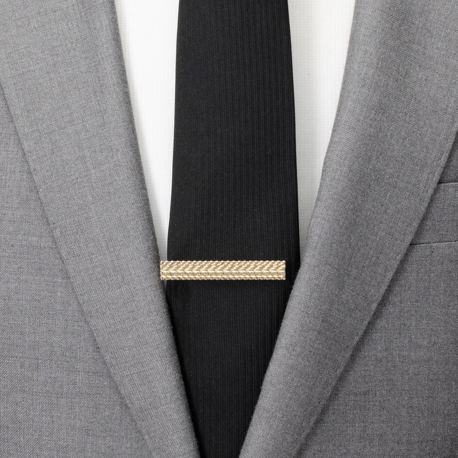 Antique Gold Herringbone Tie Clip511