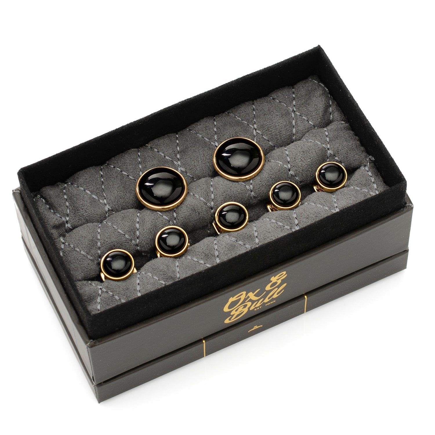 Gold and Onyx 5-Stud Set — close-up detail816