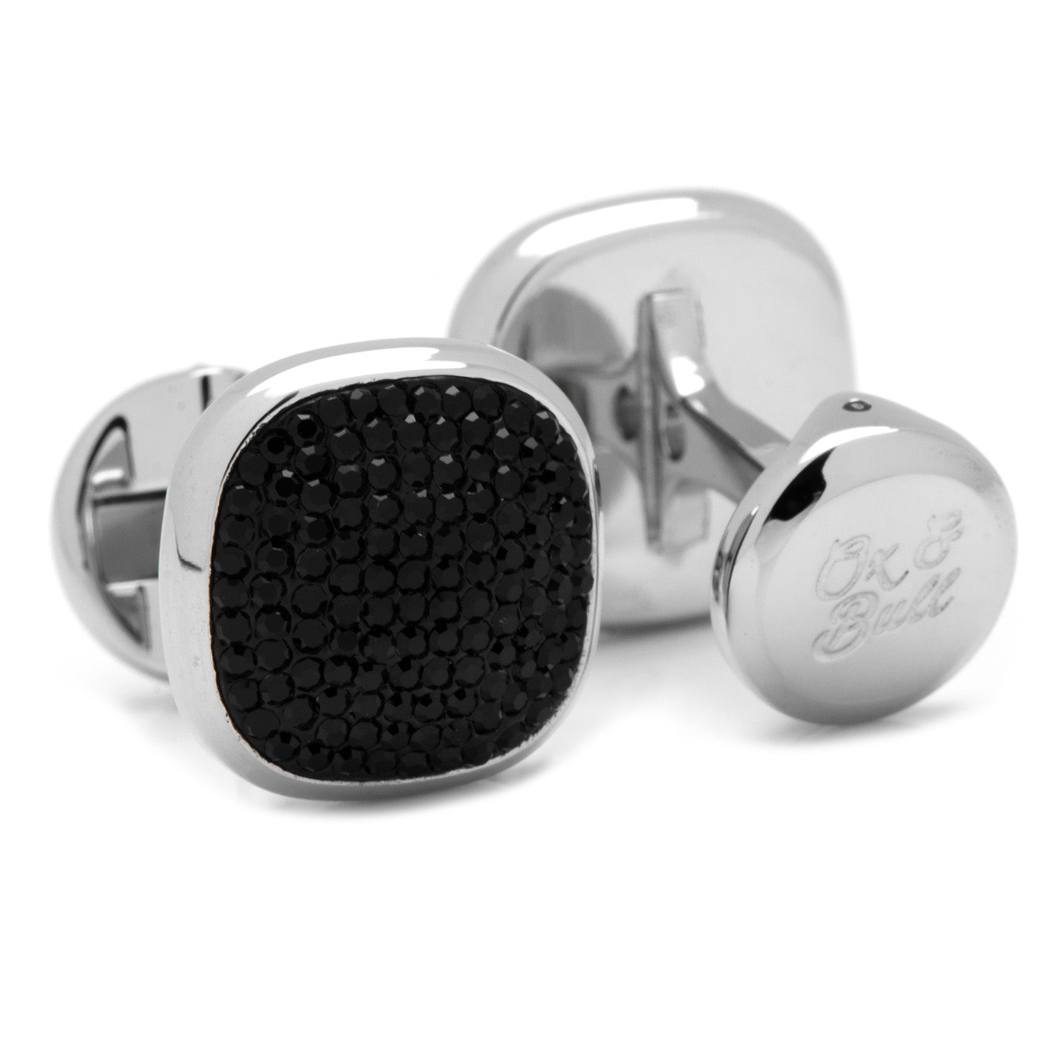 Mixed Pave Crystal and Onyx 5-Stud Set — gift box911