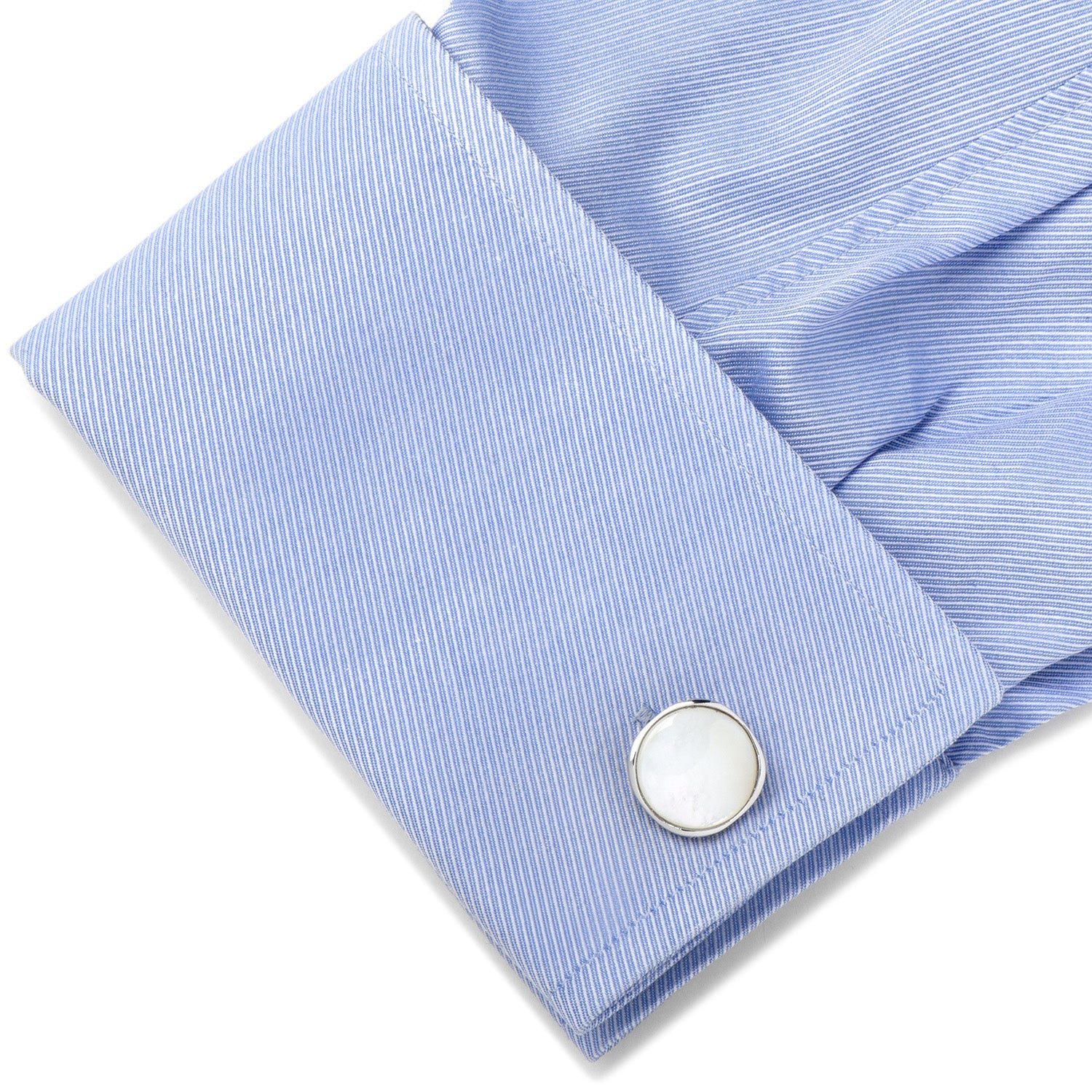 Sterling Silver Classic Formal Mother of Pearl Cufflinks468