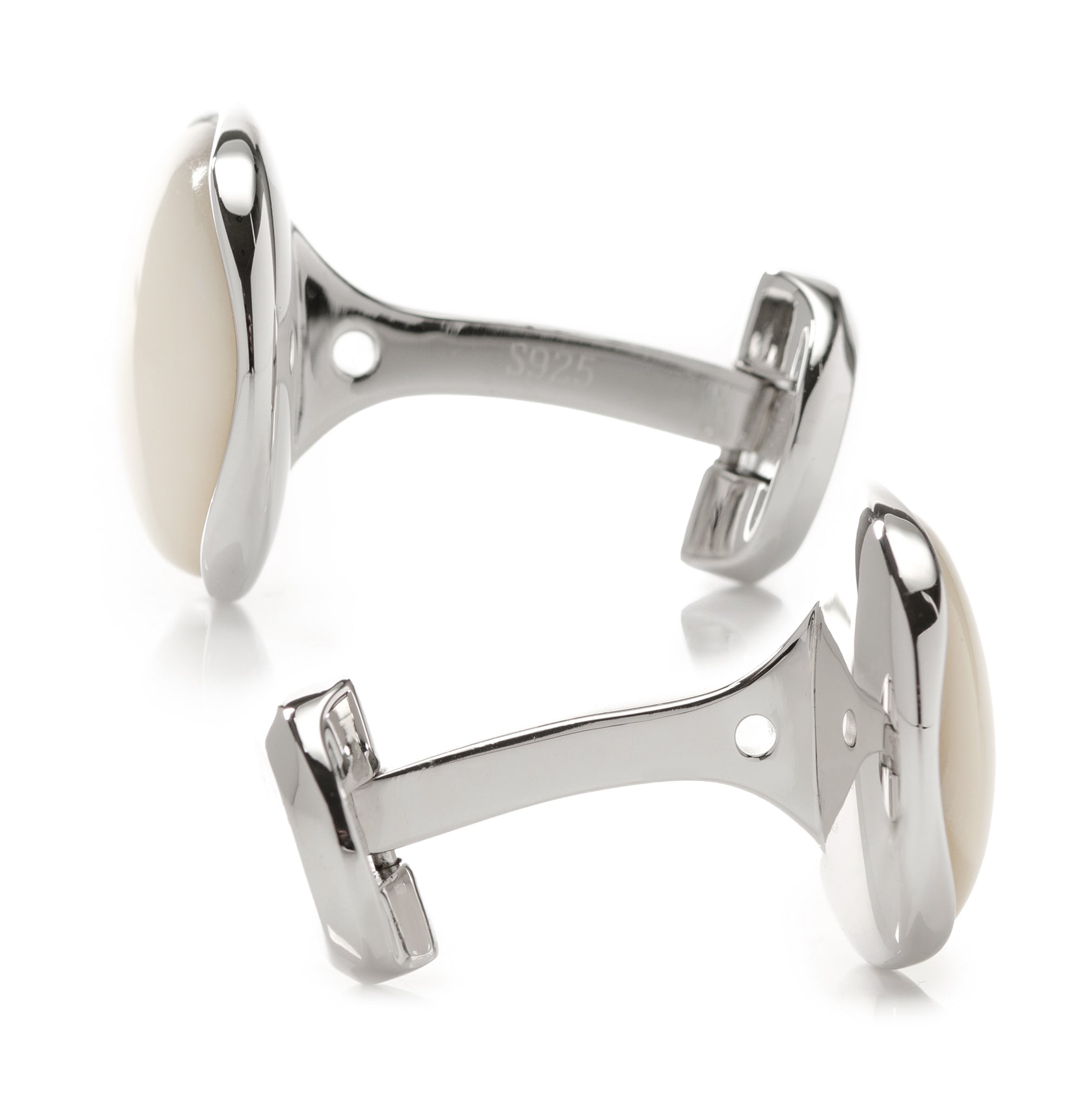 Sterling Silver Classic Formal Mother of Pearl Cufflinks965