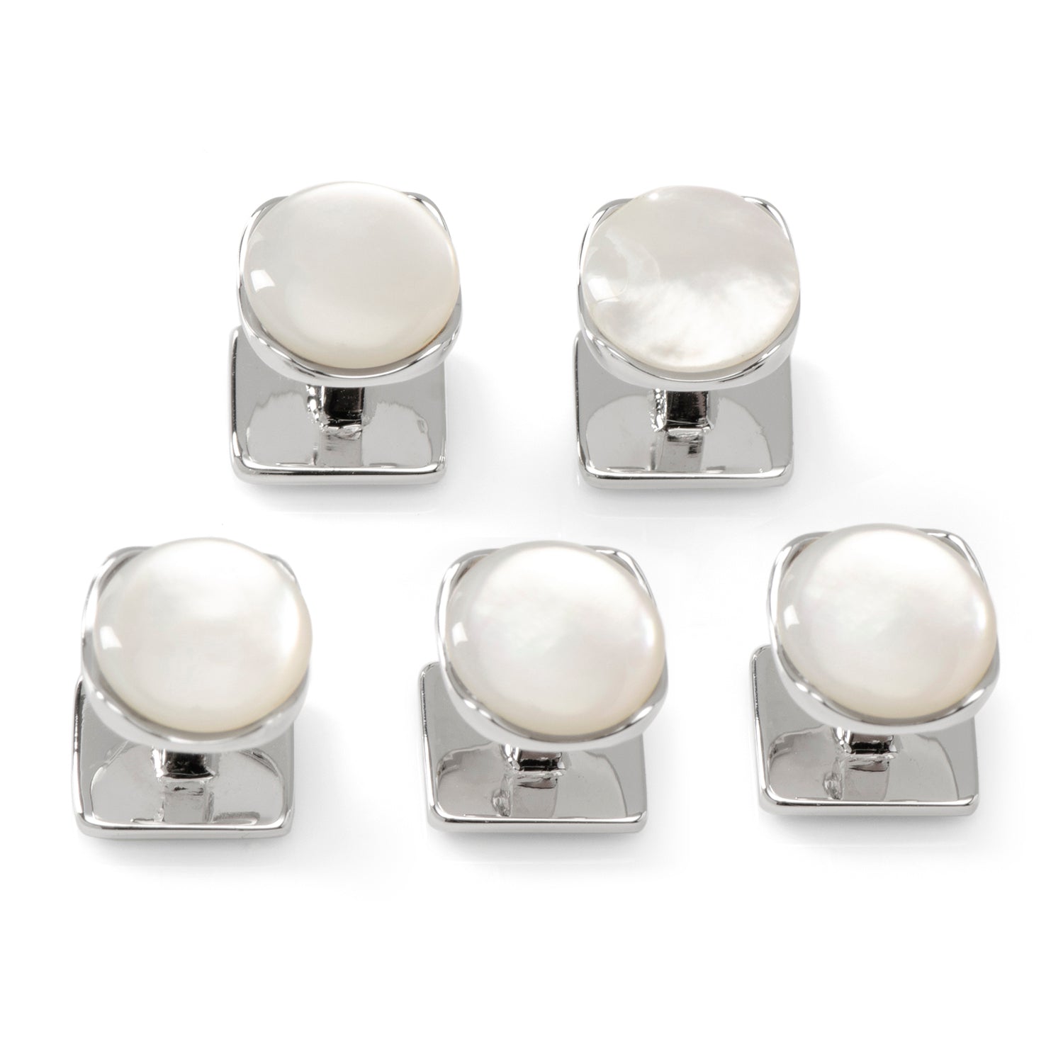 Sterling Silver Classic Formal Mother of Pearl 5-Stud Set — view 7396