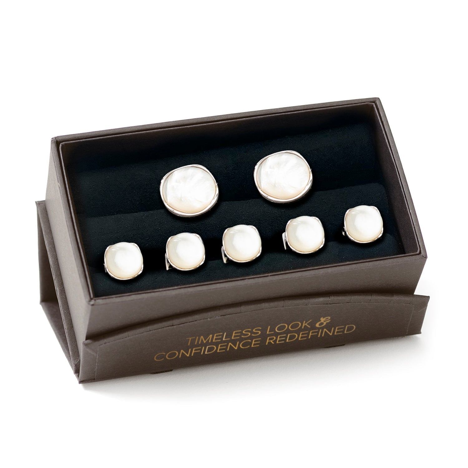 Sterling Silver Classic Formal Mother of Pearl 5-Stud Set — view 8165