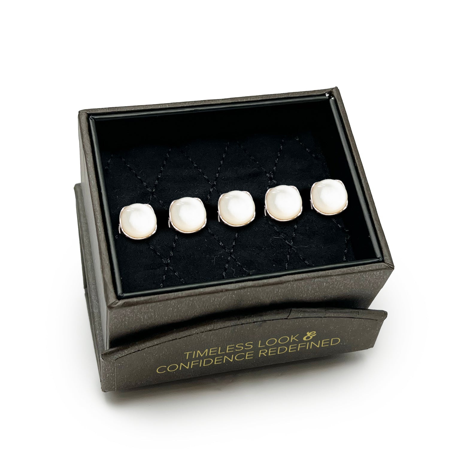 Sterling Silver Classic Formal Mother of Pearl 5-Studs — gift box487