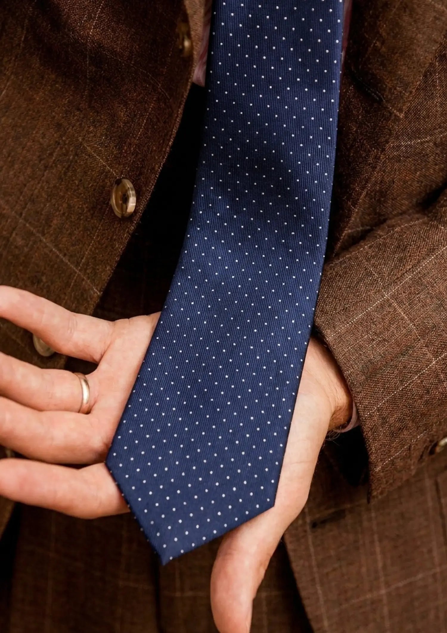 Deep Blue Pin Dot Tie980