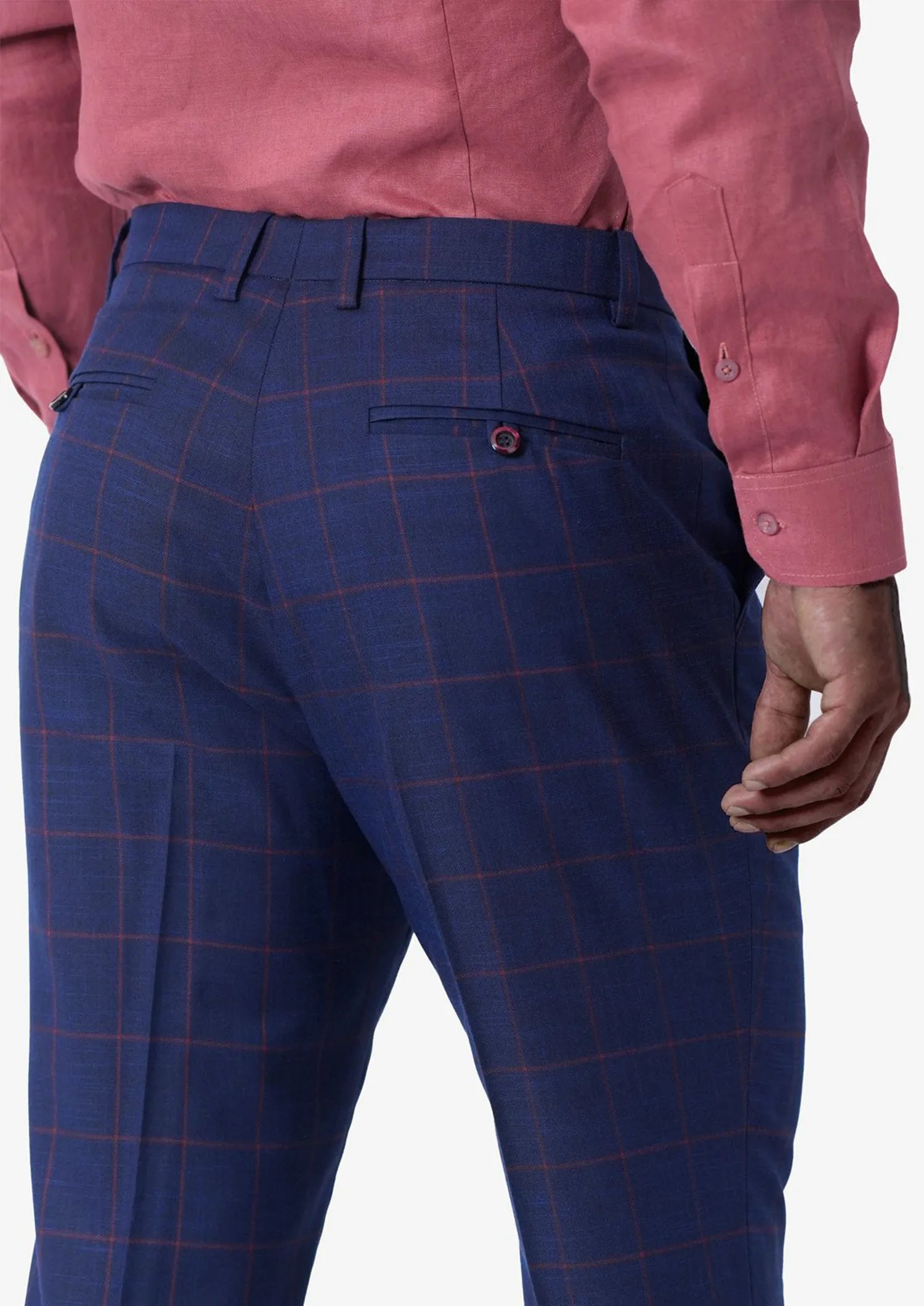 Indigo Blue Windowpane Pants236