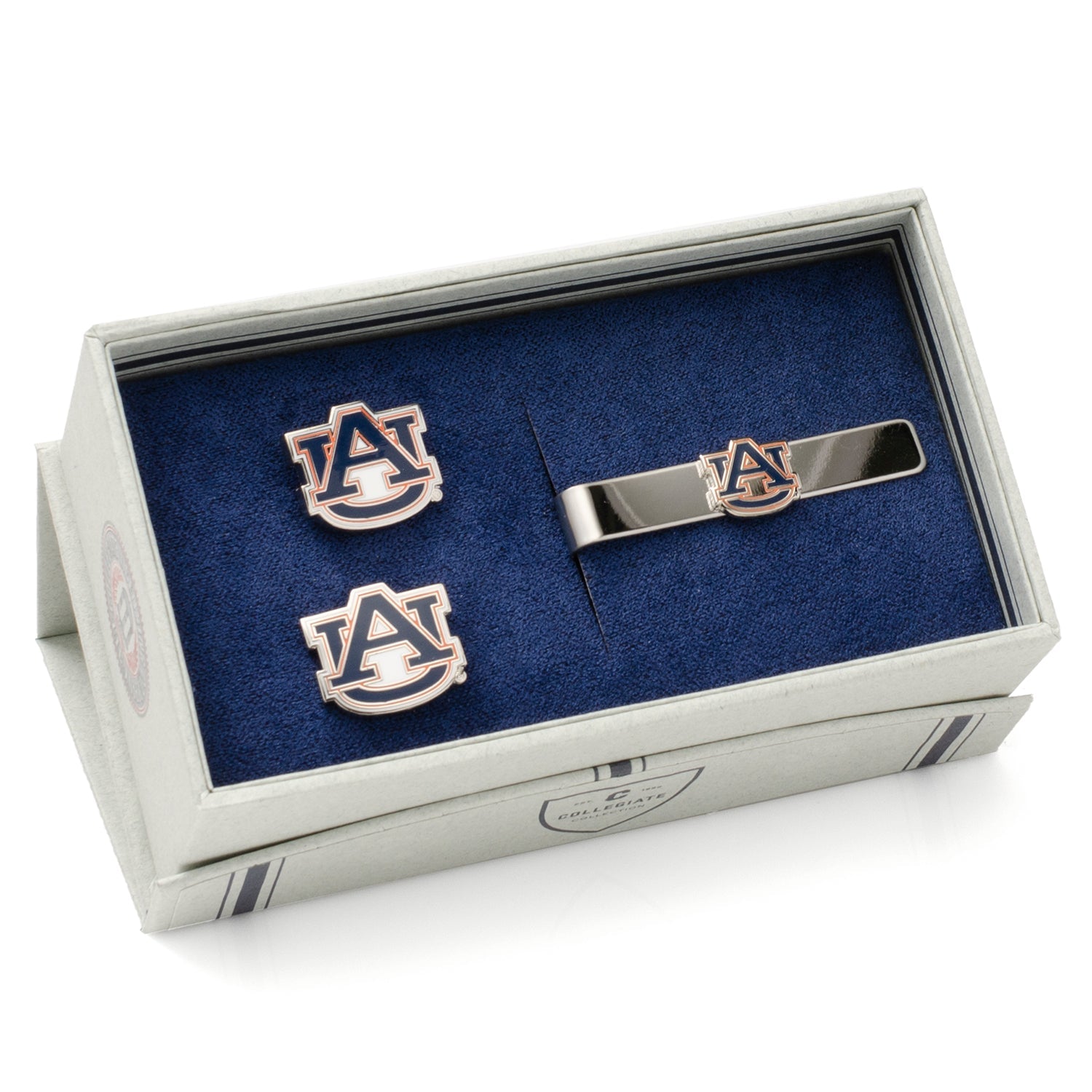 NCAA Auburn University Tigers Cufflinks and Tie Bar Gift Set — close-up detail609