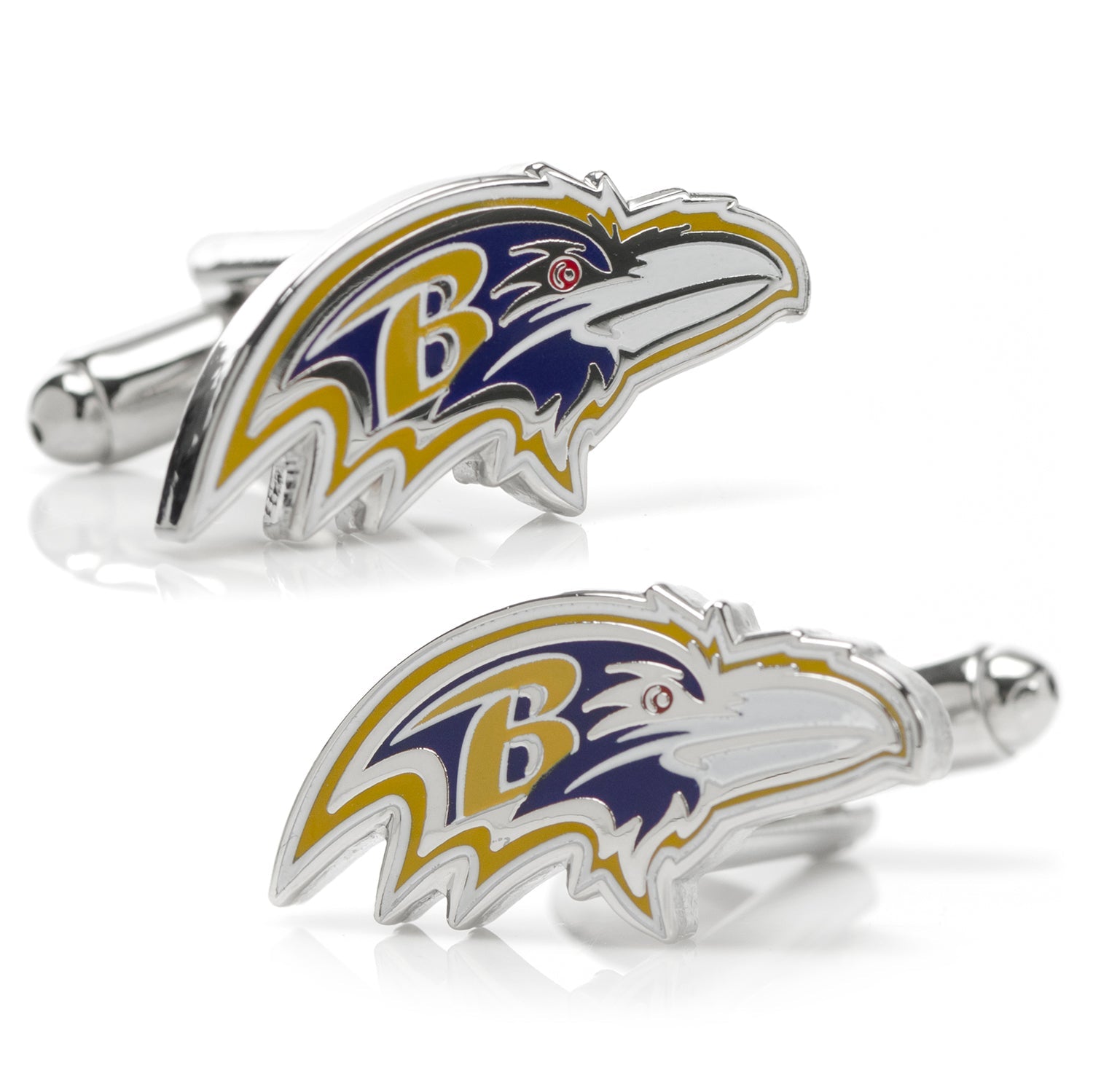 NFL Baltimore Ravens Cufflinks and Shield Tie Bar Gift Set — close-up detail288