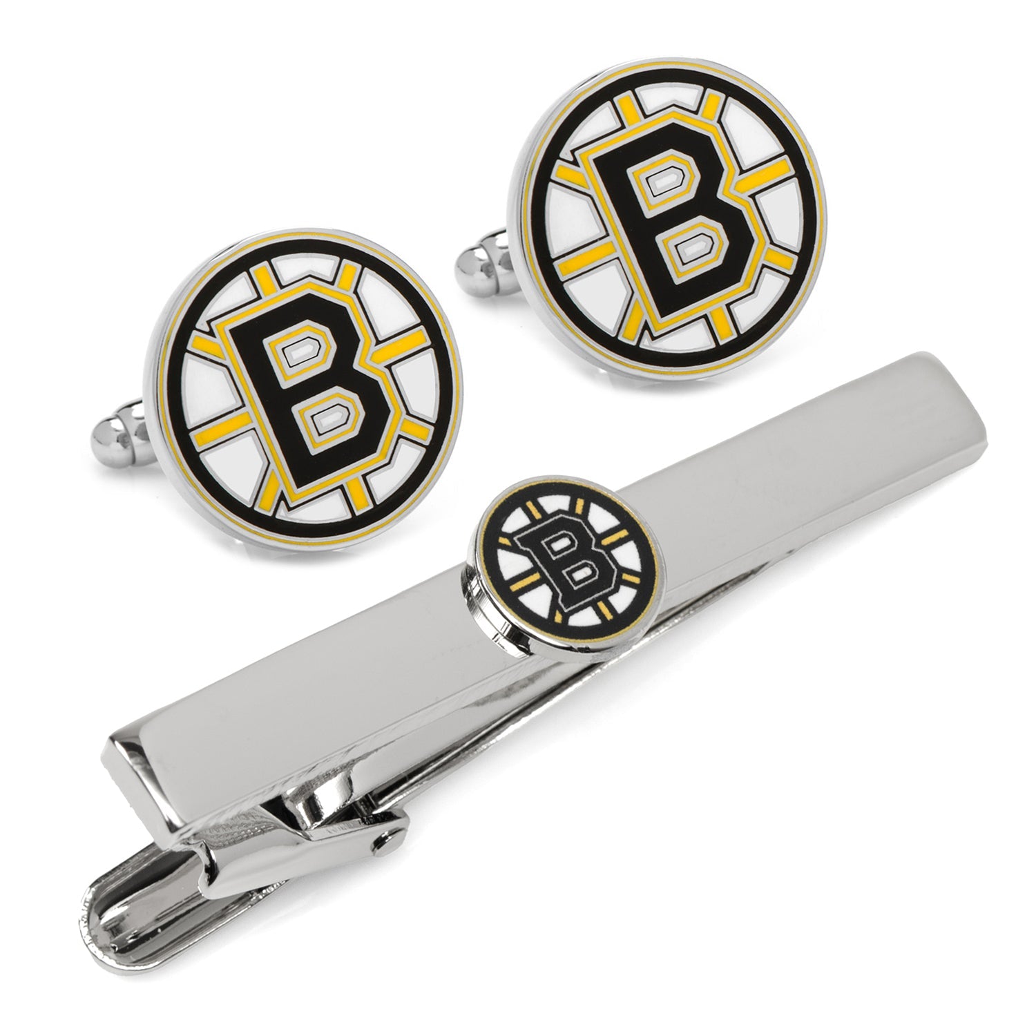 NHL Boston Bruins Cufflinks &amp;amp; Tie Clip Gift Set665