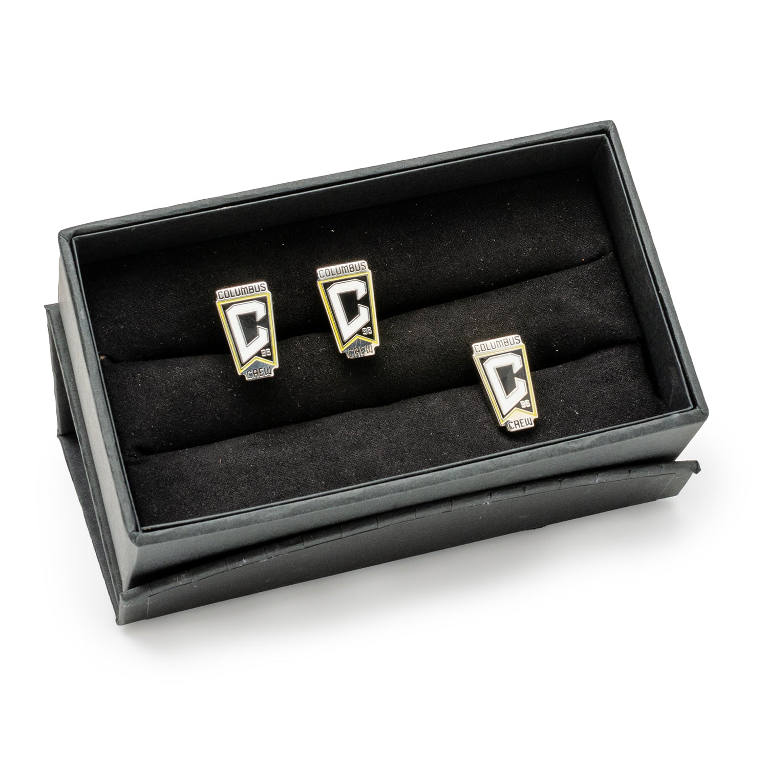 MLS Columbus Crew Cufflinks and Lapel Pin Gift Set — close-up detail298