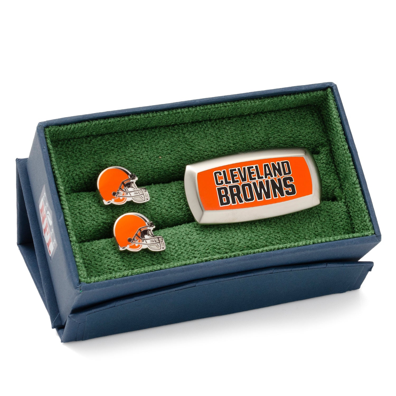 NFL Cleveland Browns Cufflinks and Cushion Money Clip Gift Set700