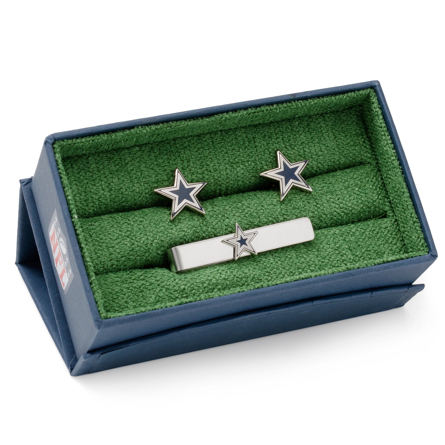 NFL Dallas Cowboys Cufflinks and Tie Clip Gift Set — close-up detail814
