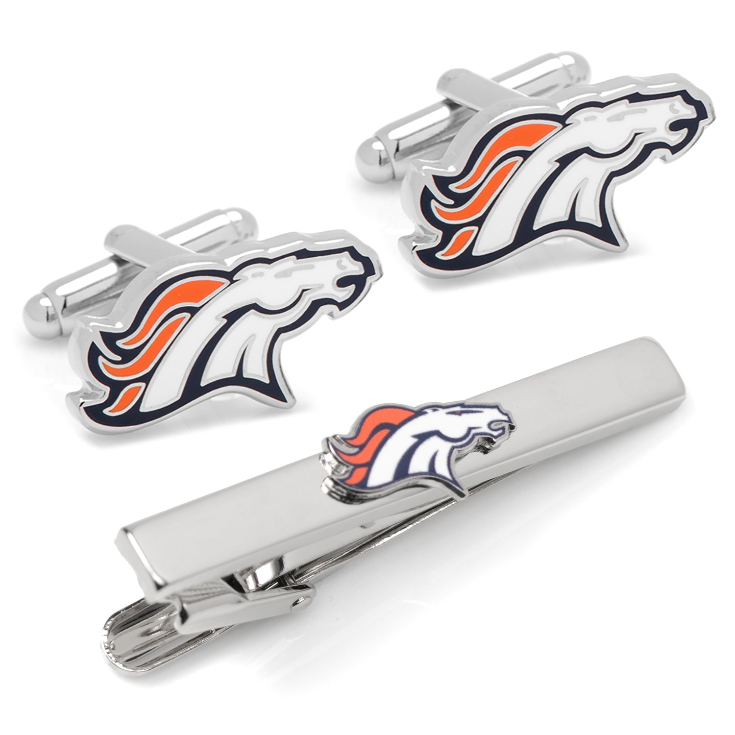 NFL Denver Broncos Cufflinks and Tie Bar Gift Set637