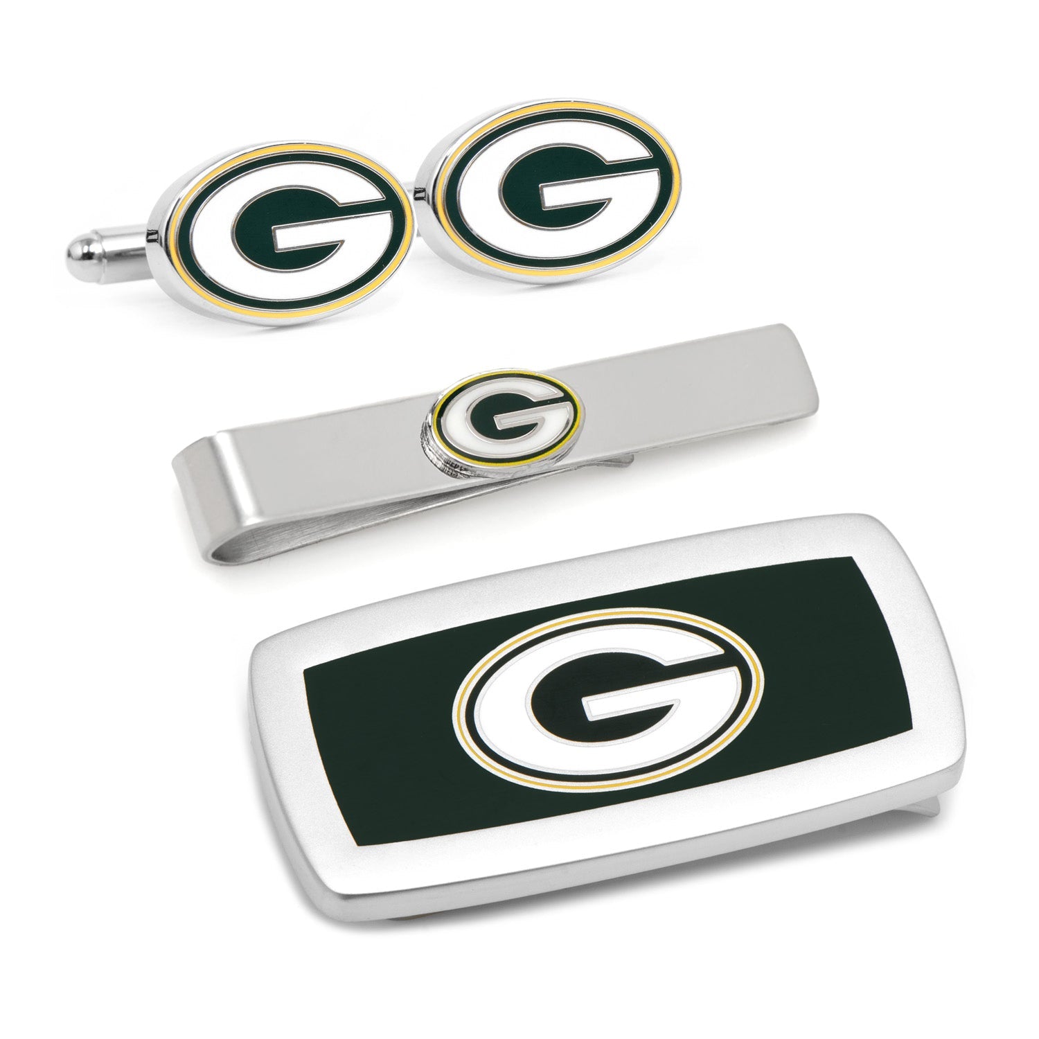 NFL Green Bay Packers Cufflinks, Tie Bar And Money Clip Gift Set442