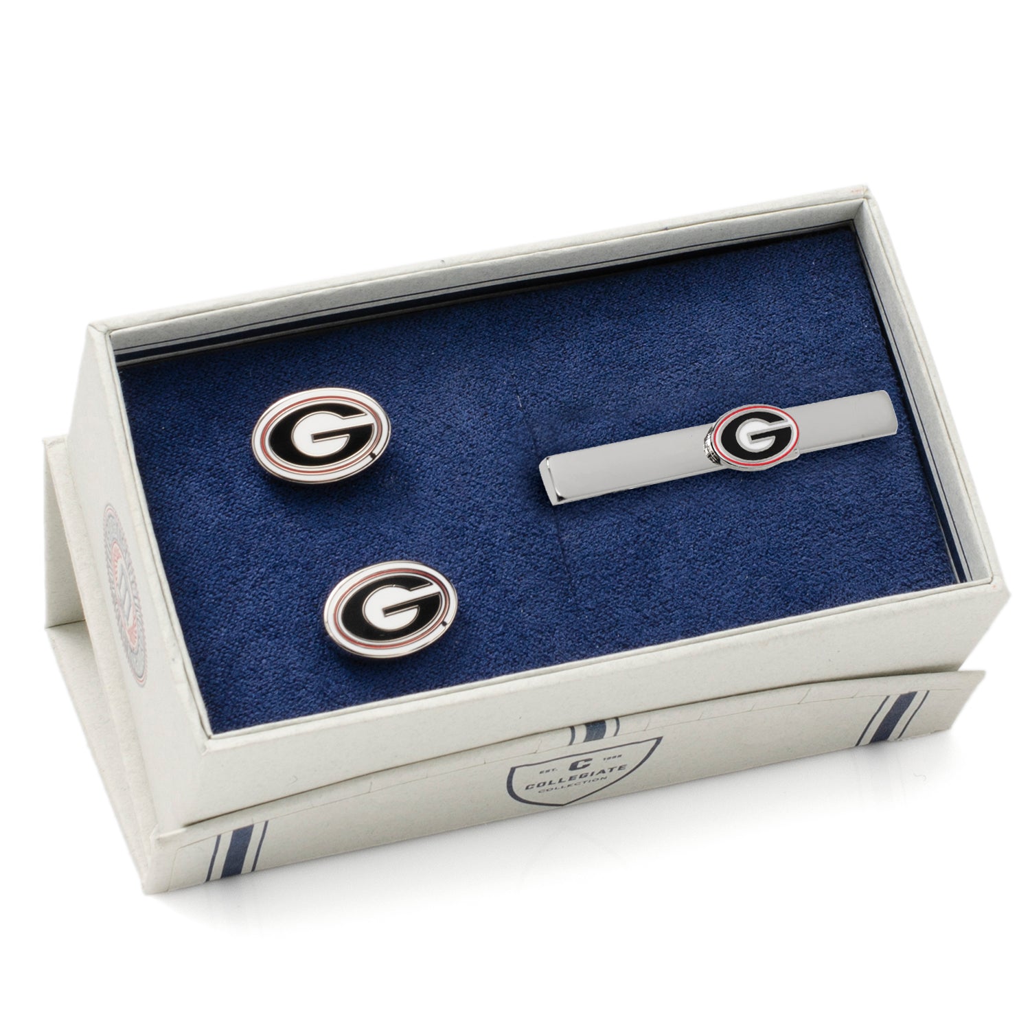 NCAA University of Georgia Bulldogs Cufflink and Tie Clip Gift Set — close-up detail269