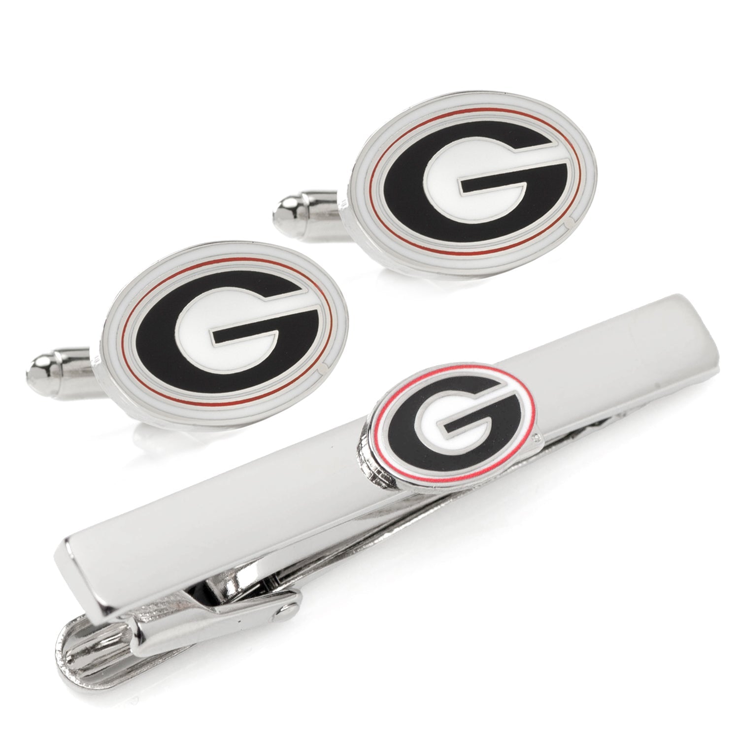NCAA University of Georgia Bulldogs Cufflink and Tie Clip Gift Set876