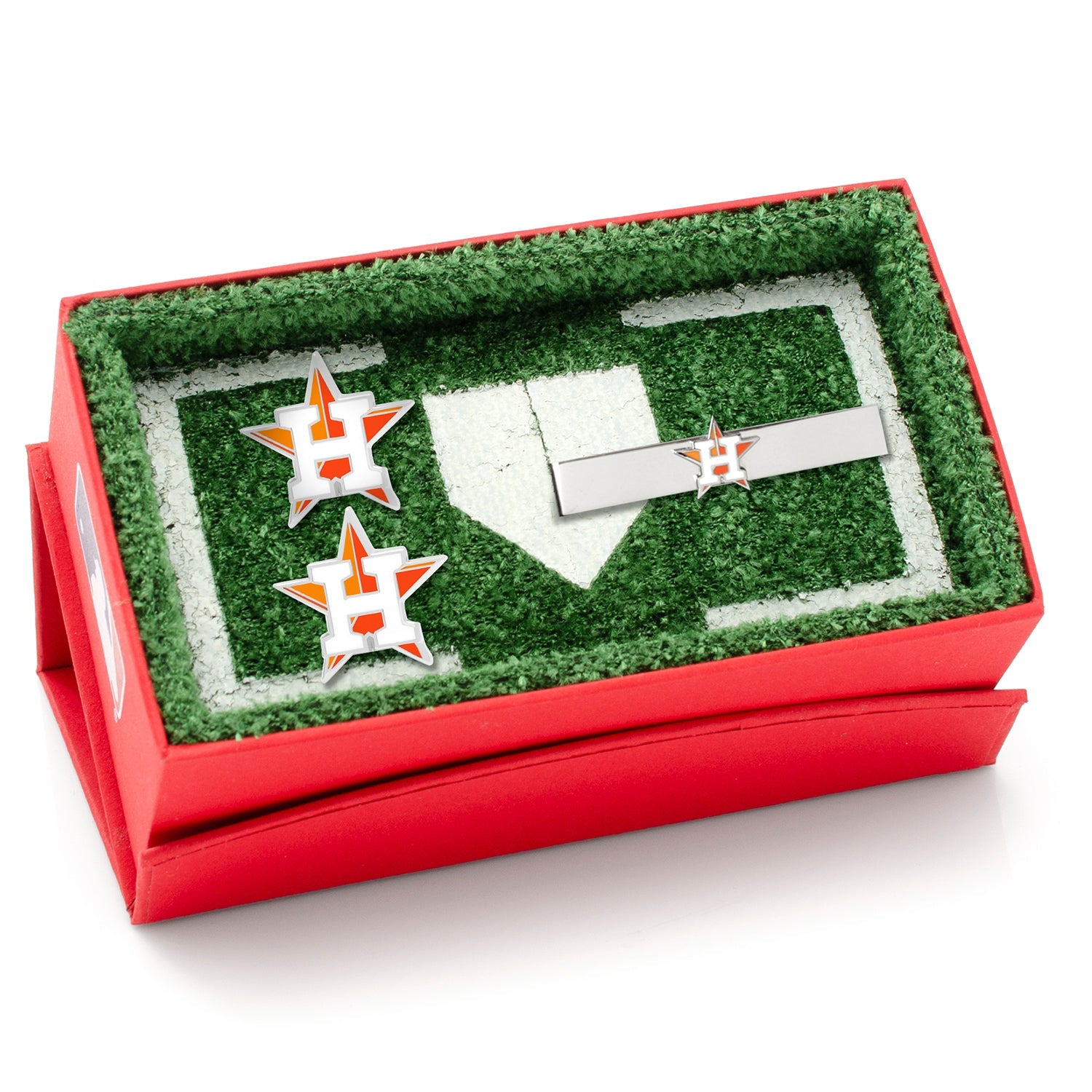MLB Houston Astros Cufflinks and Tie Bar Gift Set — close-up detail8