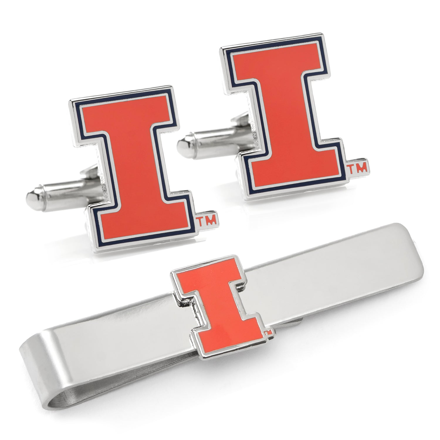 NCAA University of Illinois Cufflinks and Tie Bar Gift Set390