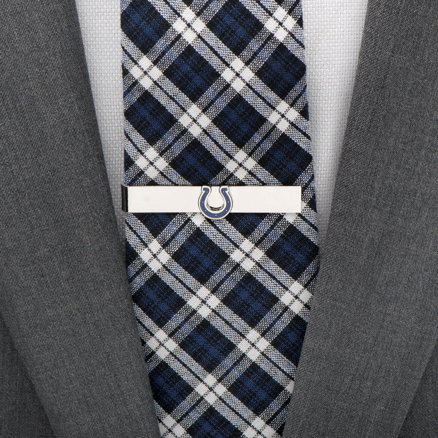 NFL Indianapolis Colts Cufflinks and Tie Bar Gift Set — on a shirt cuff867