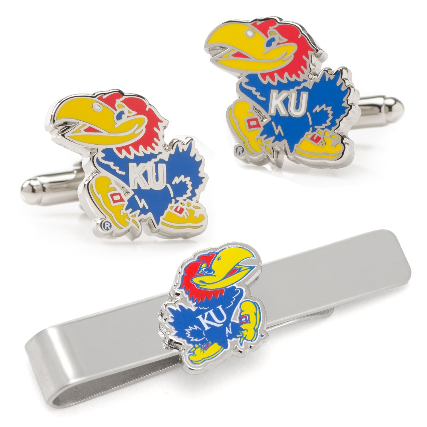 NCAA University of Kansas Jayhawks Cufflinks and Tie Bar Gift Set36